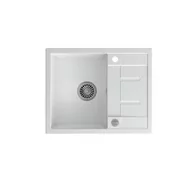 Zlewozmywaki - QUADRON MORGAN 116 biały metalik + odpływ stalowy (HB8210U1-BS) HB8210U1-BS - miniaturka - grafika 1