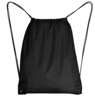 Plecaki worki - Czarny Worek Plecak Szkolny Na Buty WF z Sznurkami - miniaturka - grafika 1