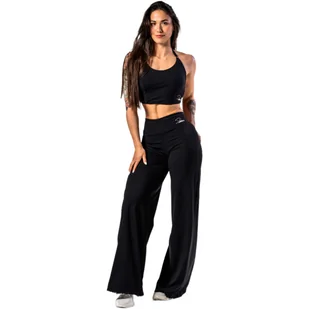 Legginsy damskie Nebbia Deni x NEBBIA High-waist Flared Pants 312 black S - Spodnie sportowe damskie - miniaturka - grafika 1