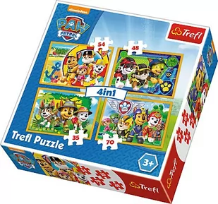 Trefl Puzzle 4w1 Psi Patrol Zawsze na czas - Puzzle - miniaturka - grafika 1