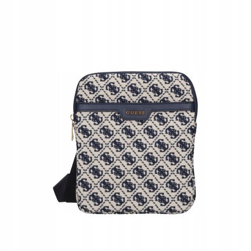 GUESS MĘSKA SASZETKA WZORZYSTA ELEGANCKA Z CZARNYM PASKIEM GMA