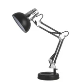 Lampy stojące - Lampka biurkowa E27 Ariel kreślarska czarno-srebrna - miniaturka - grafika 1