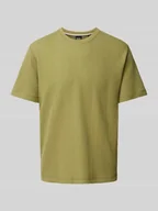 Koszulki męskie - T-shirt z prążkowanym okrągłym dekoltem - miniaturka - grafika 1