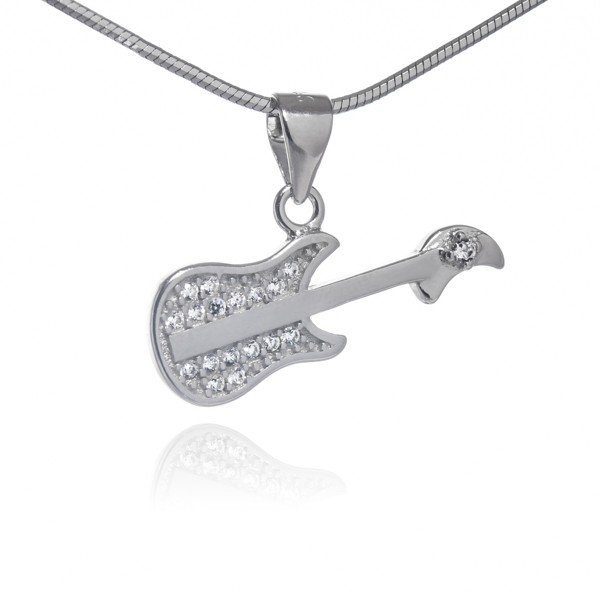 ankabizuteria.pl Zawieszka srebrna z cyrkoniami GITARA