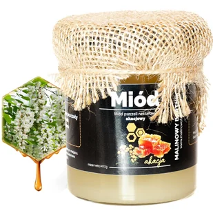 MIÓD Akacjowy Z Akacją 410G - Zbiory 2024, Polska pasieka - Miód - miniaturka - grafika 1