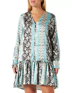 Sukienki - IZIA Damska sukienka z długim rękawem, mini, niebieska, wielokolorowa, S - miniaturka - grafika 1