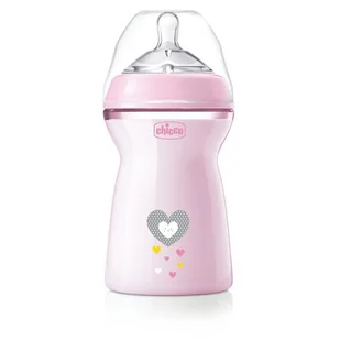 Butelka CHICCO NaturalFeeling 330 ml Różowy - Butelki dla niemowląt - miniaturka - grafika 1