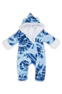 Pajacyki dla niemowląt - Bawełniany pajac niemowlęcy we wzory niebieski - grafika 1