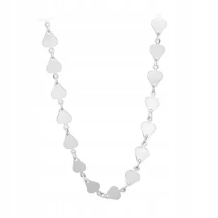 Piękny Srebrny Naszyjnik z Serduszek 55 cm, PR 925 - Łańcuszki - miniaturka - grafika 1