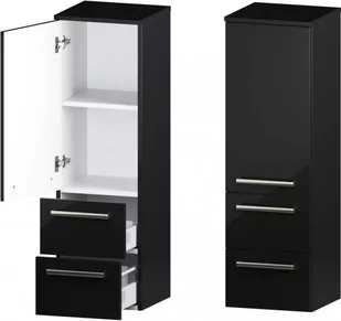 Słupek Łazienkowy ATHOS 1D 2SZ 20 L BLACK - Szafki łazienkowe - miniaturka - grafika 1