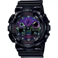 Zegarki męskie - Czarny zegarek Casio G-Shock Virtual Rainbow GA-100RGB-1AER - miniaturka - grafika 1