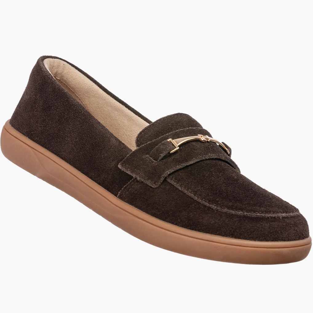 Mokasyny Damskie Skórzane Buty Wsuwane Zamszowe Casual Brązowe POTOCKI 37