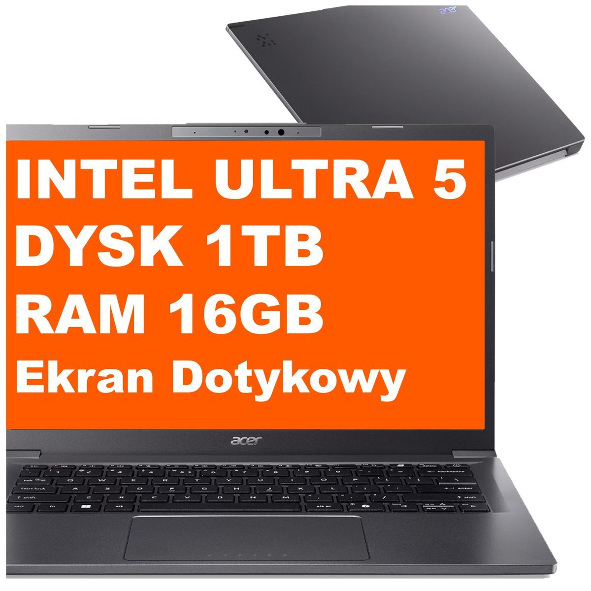 Acer Aspire 14 AI A14-52MT-59DP / NX.JK7AA.002 / Ultra 5 / 16GB / 1TB / Intel Arc / WUXGA / Dotyk / Win 11 / Szary