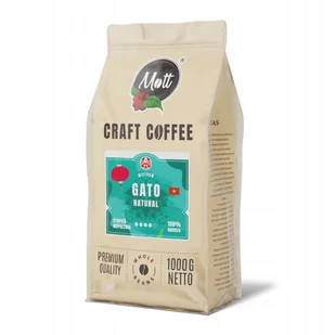 Kawa ziarnista 1kg - 100% Robusta - Świeżo Palona - Mott Gato Wietnam - Kawa - miniaturka - grafika 1