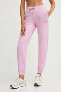 Spodnie damskie - Guess spodnie dresowe KIARA kolor różowy z aplikacją V4GB14 FL04P - grafika 1
