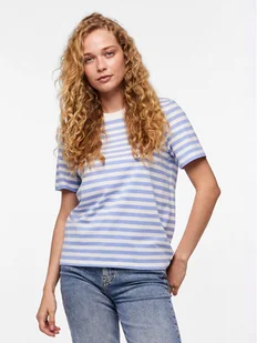 Pieces T-Shirt Ria 17146339 Niebieski Regular Fit - Koszulki i topy damskie - miniaturka - grafika 1