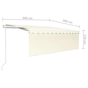 Lumarko Automatycznie zwijana markiza z zasłoną, 4x3 m, kremowa - Markizy - miniaturka - grafika 9