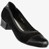 Czółenka - Czółenka Damskie Ekoskóra Buty Na Niskim Obcasie Czarne Sergio Leone 10045 Czarny 37 - miniaturka - grafika 1