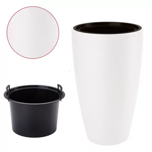 Doniczka okrągła Gobi Slim 30 z wkładem Donica + wkład - Donice - miniaturka - grafika 1