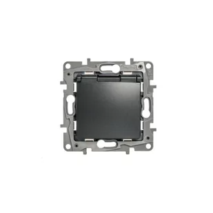 Legrand Gniazdo pojedyncze Niloe Selection 762237 z uziemieniem IP44 16A 250V~ z przesłoną zaciski śrubowe antracyt - Gniazdka elektryczne - miniaturka - grafika 1