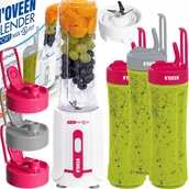 Blendery ręczne - BLENDER OSOBISTY DO SMOOTHIE KOKTAJLI AMARANT +  3 BUTELKI - miniaturka - grafika 1