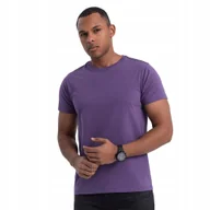 Koszulki męskie - Męski T-shirt koszulka BASIC 100% bawełna fioletowy V13 OM-TSBS-0146 XL - miniaturka - grafika 1