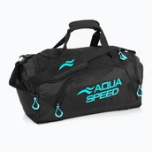 Torby sportowe - Torba treningowa AQUA-SPEED 35 l czarna/niebieska - miniaturka - grafika 1