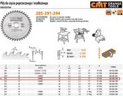 Akcesoria do elektronarzędzi - CMT PIŁY DO CIĘCIA POPRZECZNEGO I WZDŁUŻNEGO Art. 285-291-294 285.040.10M - miniaturka - grafika 1