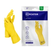 Rękawiczki jednorazowe - Rękawiczki gumowe S gospodarcze żółte lateksowe Ideall Yellow 1 para - miniaturka - grafika 1