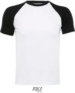 Koszulki męskie - SOLs 11190 Raglan Funky 150 Koszulka męska - Kolor: Biały/czarny - Rozmiar: 3XL - miniaturka - grafika 1