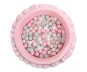 Suche baseny - Suchy basen z falbankami z piłkami 200szt. - różowy - miniaturka - grafika 1