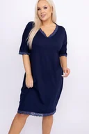 Piżamy damskie - Granatowa Koszula Nocna BELISA - Tono - miniaturka - grafika 1