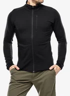 Bluzy sportowe męskie - Bluza rozpinana Salomon Essential Lightwarm FZ - deep black - miniaturka - grafika 1