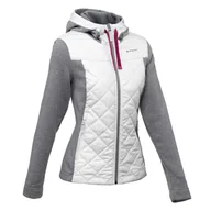 Odzież trekkingowa damska - Bluza turystyczna damska Quechua NH100 hybrydowa - miniaturka - grafika 1