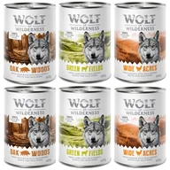 Mokra karma dla psów - Mieszany pakiet próbny Wolf of Wilderness Adult - 6 x 400 g, puszki: dzik, kurczak, jagnięcina - miniaturka - grafika 1
