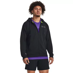 Męska bluza treningowa rozpinana z kapturem Under Armour Hwt Terry FZ- Project Rock - czarna - UNDER ARMOUR - Bluzy sportowe męskie - miniaturka - grafika 1