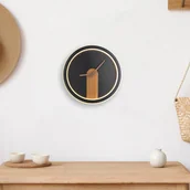 Lampy ścienne - Globo Kinkiet LED Sussy z zegarem czarna/ciemne drewno - miniaturka - grafika 1