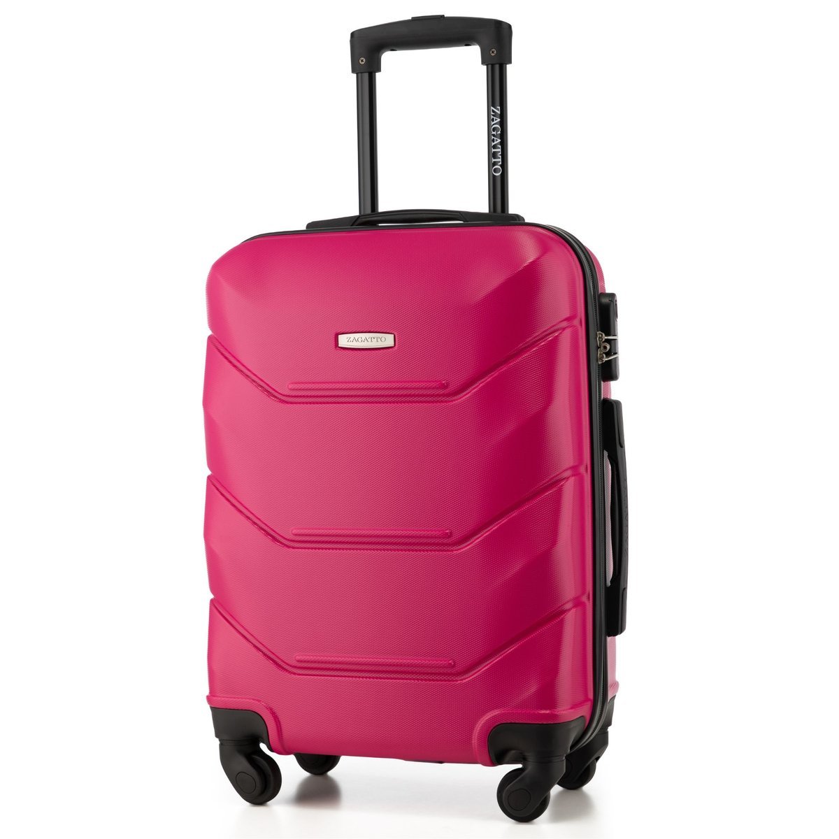 Walizka kabinowa RYANAIR 55x40x20 mała walizka podróżna na kółkach fuksja ZAGATTO