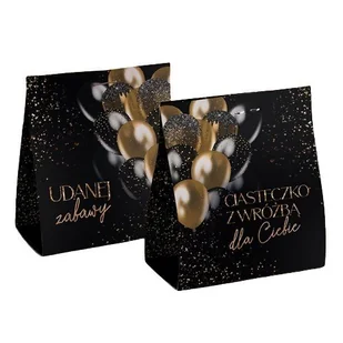 CIASTECZKA z wróżbą w opakowaniu czarno-złote Balloons 12szt - Przekąski dla dzieci - miniaturka - grafika 1