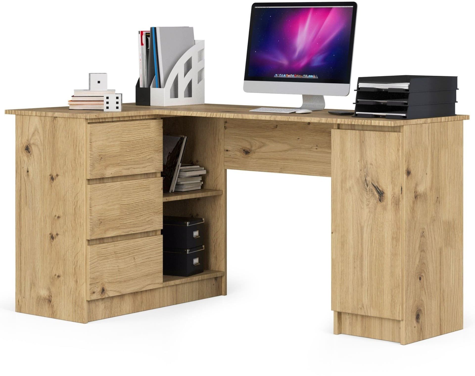 Biurko NAROŻNE B20 CLP LEWOSTRONNE PK DĄB ARTISAN