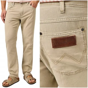 Wrangler GREENSBORO cienkie beżowe proste spodnie materiałowe len W40 L34 - Spodnie męskie Wrangler GREENSBORO cienkie beżowe proste spodnie materiałowe len W40 L34 - Spodnie męskie - miniaturka - grafika 1
