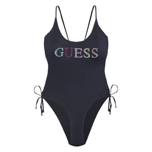 Damski Strój kąpielowy jednoczęściowy GUESS ONE PIECE LOGO STRASS E4GJ10MC040-JBLK – Czarny - Stroje kąpielowe - miniaturka - grafika 1