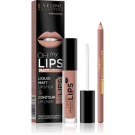 Konturówki do ust - Eveline OH! My Lips, pomadka w płynie + konturówka 01 Neutral Nude - miniaturka - grafika 1