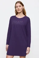 Bielizna nocna - Bawełniana koszula nocna Moon Koszule nocne NDK LSL 04 fioletowa L - miniaturka - grafika 1