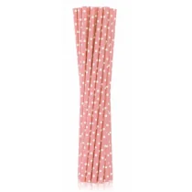 Rurki słomki papierowe jasny róż 6x197mm 12szt - Godan - Naczynia i sztućce jednorazowe - miniaturka - grafika 1