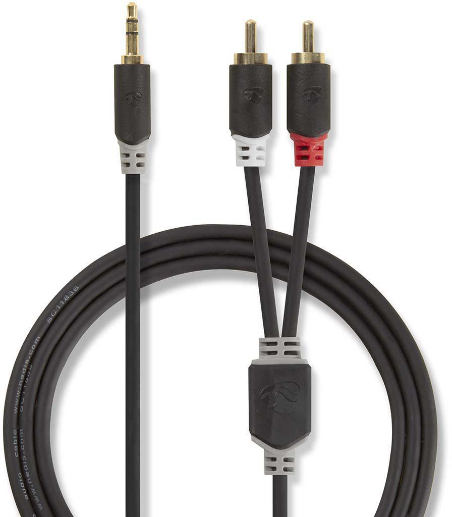 Nedis Aux Audio Cable 3.5 mm -> 2x RCA 0.5m Black
