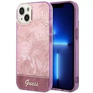 Etui i futerały do telefonów - Guess GUHCP14SHGJGHP iPhone 14 6,1` różowy/pink hardcase Jungle Collection - miniaturka - grafika 1