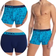 Majtki męskie - LAMA Bokserki Męskie Szorty Bawełniane 2-PAK - XL - miniaturka - grafika 1