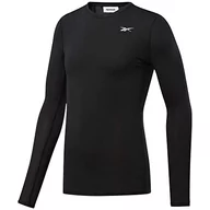 Koszulki męskie - Reebok Reebok Męska koszulka Wor Compr Lo Sleeve Solid z długim rękawem czarny czarny S FP9105_S_Black_Small - miniaturka - grafika 1