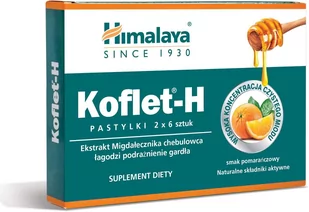 Himalaya Herbal Healthcare Koflet-H pastylki na kaszel i ból gardła Pomarańcza 12szt - Witaminy i minerały - miniaturka - grafika 1